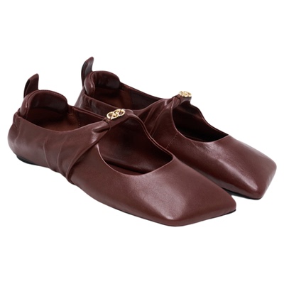 lostinecho手工褶皱扭结芭蕾鞋