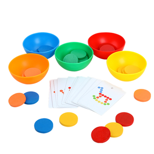 儿童蒙氏早教具幼儿园配对益智区玩具宝宝认知识别分辨颜色分类碗
