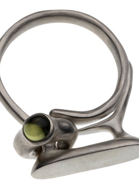 橄榄石纯银可活动可调节戒指包邮