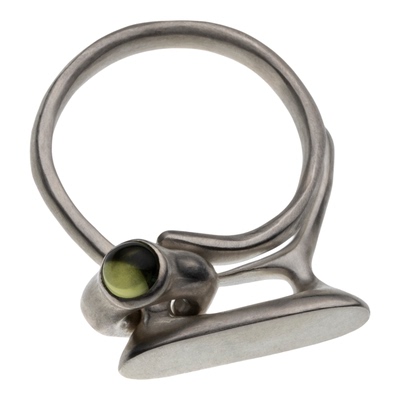 橄榄石纯银可活动可调节戒指包邮