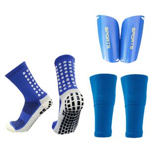 防滑中筒足球袜配包裹双层口袋板套成人大童小童款配硬质插板套装