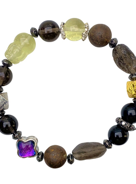 天然多宝陨石手串利比亚陨铁手链