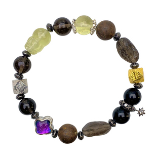 天然多宝玻璃陨石原石手串 瑞典阿勒泰铁陨天狼星利比亚貔貅手链