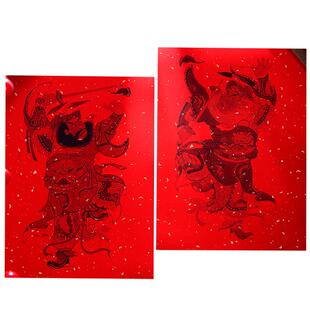 新年春节乔迁入宅天师钟馗门神文武财神灶神装饰福字木板年画增福