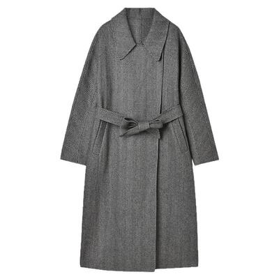 含羊毛双面尼毛呢外套大衣