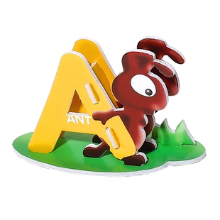 26个英文字母3d立体拼图3到6岁宝宝早教益智儿童手工拼装模型玩具