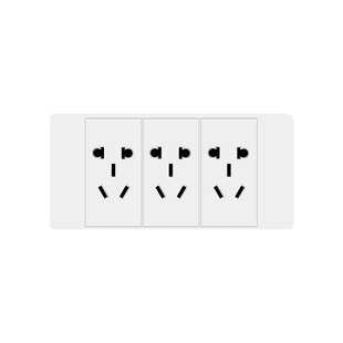 墙壁四位12十二孔插座家用组合二十孔插118型开关插座面板雅白