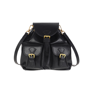 蠢小鱼diy手工包头层牛皮束带水桶双肩包女旅行小背包自制材料包