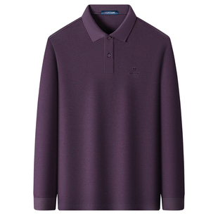 [丝光长绒棉]梦特娇男士长袖polo衫春季上衣翻领纯棉T恤男款爸爸J