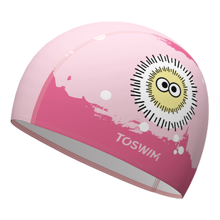 TOSWIM儿童泳帽女童游泳训练专用不勒头男宝宝护耳卡通布帽泳帽