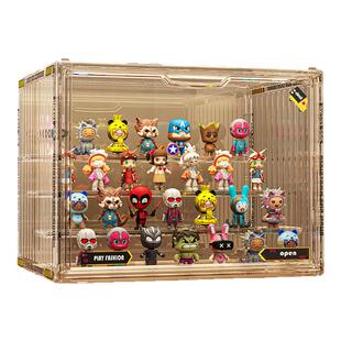 盲盒收纳展示架集装箱亚克力透明泡泡玛特乐大容量高阶梯式展示盒