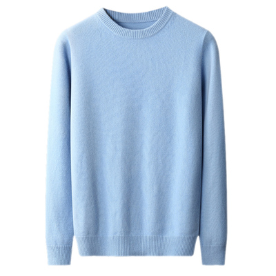 圆领加厚纯羊毛衫衫男宽松打底衫