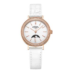 英国ROTARY劳特莱温莎月相女士手表防水进口石英表送女生新年礼物