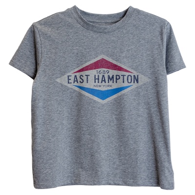 2025春夏做旧百搭简约百搭灰色菱形复古潮美式印花圆领小版T恤潮