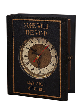 欧式复古仿真书盒装饰钟表摆件