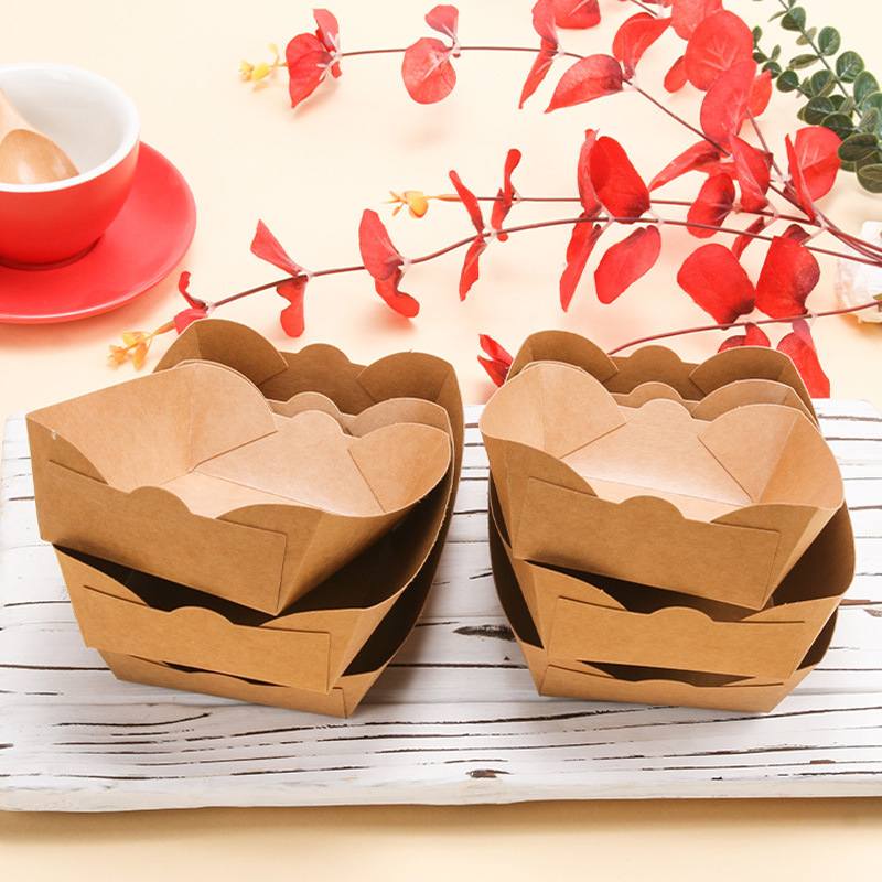 快餐炸鸡野餐盒敞口盒烧烤食品一次性船膜淋打包牛皮纸油炸盒加厚