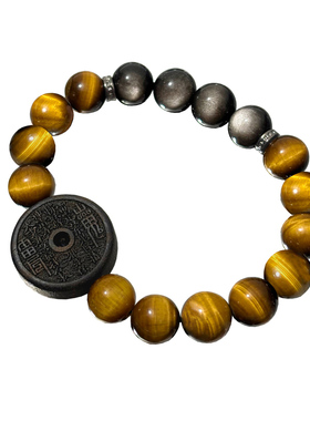 【山鬼花钱】虎眼石男款手串