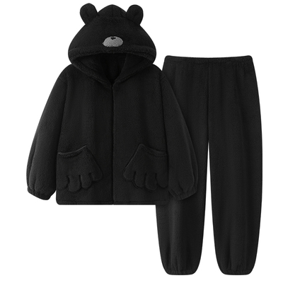 法兰绒睡衣男款冬季加厚珊瑚绒2025新款简约休闲家居服套装可外穿