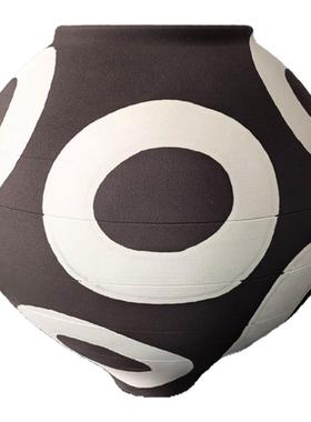 态生活诧寂风陶罐装饰玄关客厅摆件高级感新中式陶瓷花瓶插花花器