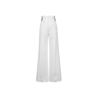 lefame拉飞姆2025秋季直筒裤显瘦阔腿裤白色牛仔长裤女水洗牛仔裤