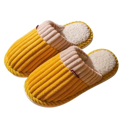 简约防滑舒适保暖居家情侣棉拖鞋