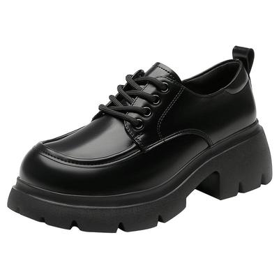 厚底乐福鞋时尚简约方跟高跟