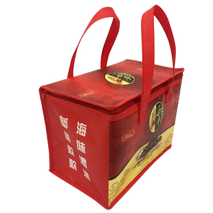 新款现货 海参保温袋铝箔加厚手提 恒温保鲜冷藏饭盒冰包定制红色