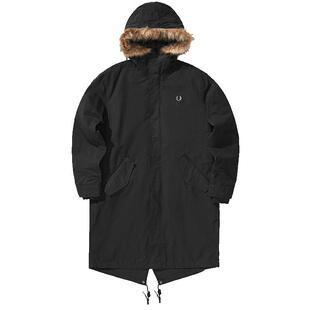 FRED PERRY男士棉服外套冬季麦穗两件套毛领连帽保暖棉衣潮J9533