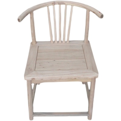 新中式餐椅白茬老榆木铜套单背