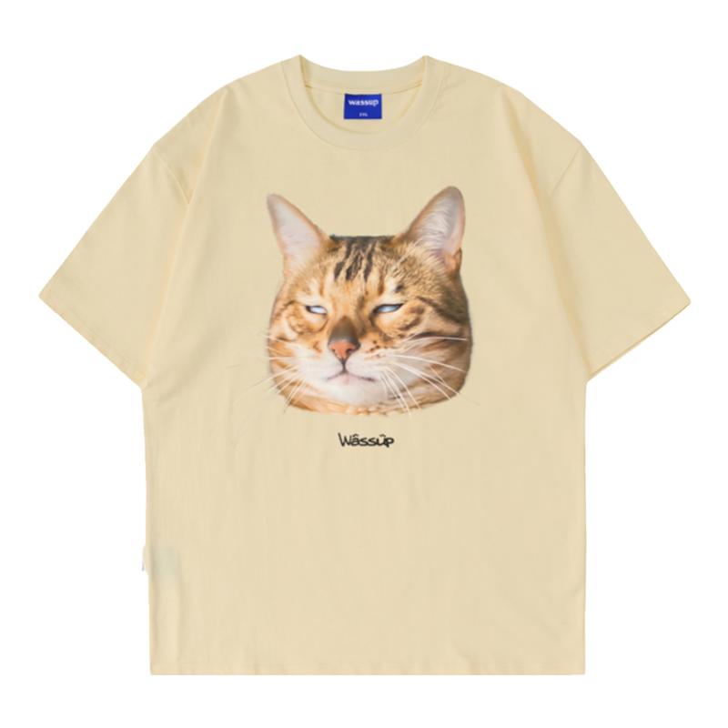 WASSUP无语猫猫短袖T恤