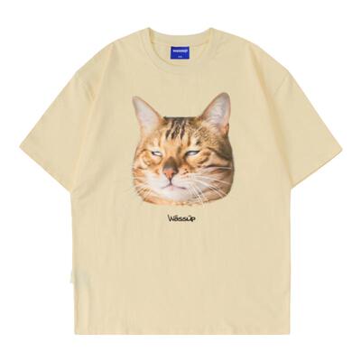 WASSUP无语猫猫短袖T恤