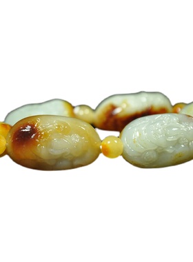 新疆和田玉原石带证书手串