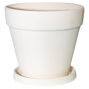 北欧绿植花卉室内素烧落地国际陶盆带托盘大口径阳台植物陶土花盆