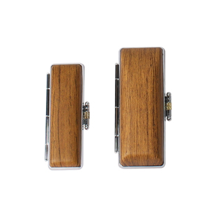 皮革木纹日本留学姓名印章盒便携式带印泥小圆日式文艺印鉴收纳盒