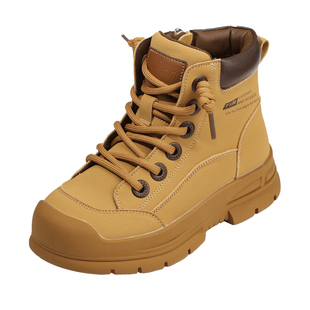 天美意童鞋儿童马丁靴秋冬季单内里男童大黄靴女童休闲工装靴短靴