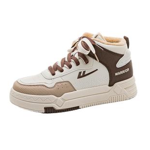 回力女鞋冬季加绒加厚棉鞋女款2025新款女生厚底增高板鞋高帮鞋子