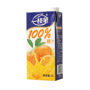 一枝笔莱阳橙汁100%果汁1L*2瓶装饮料果味饮品浓缩风味果汁