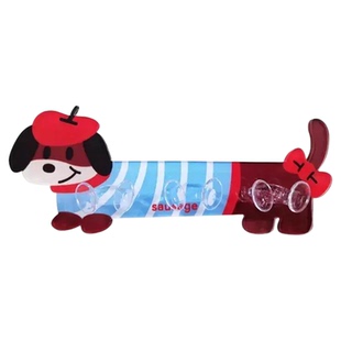 可爱腊肠狗插座固定器家用厨房墙面电线插头洗碗布收纳粘贴