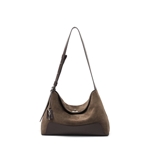 拉菲斯汀麂皮绒HOBO包2025新款通勤女包单肩斜挎包大容量托特包