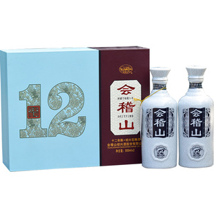 绍兴花雕酒会稽山12年陈黄酒纯和手工十二年加饭500mlx2瓶礼盒装