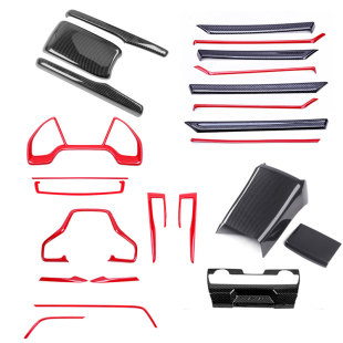 适用十代思域内饰改装排档把中控碳纤维红色全套两厢思域车内装饰