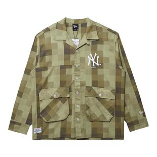 NewEra纽亦华MLB春夏男女款NY潮流休闲格子长袖衬衫外套13095660