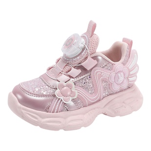 班纳米菲女童鞋子春秋儿童纽扣鞋2-7岁3宝宝运动鞋软底小女童春鞋