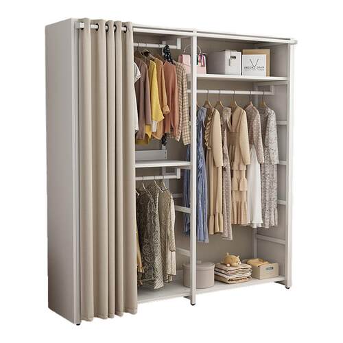 开放式衣帽架落地卧室挂衣架小户型置物架组装衣帽间衣柜储物柜子