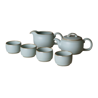 青澹汝窑茶具套装景德镇手工陶瓷