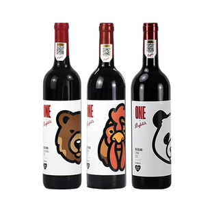奔富一号红酒NIGO联名系列法国雄鸡加州棕熊中国熊猫红葡萄酒干红