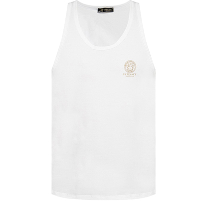 范思哲正品男士烫金美杜莎背心