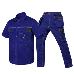 保世基Bauskydd涤棉夏季劳保工装套装耐磨反光条汽修户外电工作服