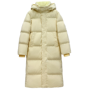 甜可可反季中戏羽绒服女中长款过膝2025加厚白鸭绒情侣宽松外套冬