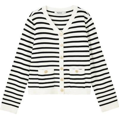 MOFAN摩凡秋新款条纹毛针织衫